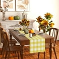 thumbnail image 3 of Watercolor Yellow White Buffalo Check Plaid Table Runner Gingham Tablecloth Farmhouse Spring Summer Easter Home Kitchen Table Decorations-13×90'''', 3 of 6
