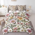 thumbnail image 1 of Erosebridal Literie Fleur Rose Taille Simple, Ensemble de Couette Marguerite Blanche avec Draps, Super Confortable 7 Pcs, 1 of 5