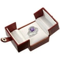 thumbnail image 2 of 14K White Gold Natural Amethyst Ring Cushion-cut 7x7mm Diamond Accent, size 7, 2 of 2