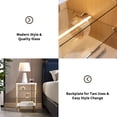 thumbnail image 3 of Glavbiku Modern LED Nightstand Set of 2 with 3 Glass Shelves,3 Color Light for Bedroom Natural Adult, 3 of 10