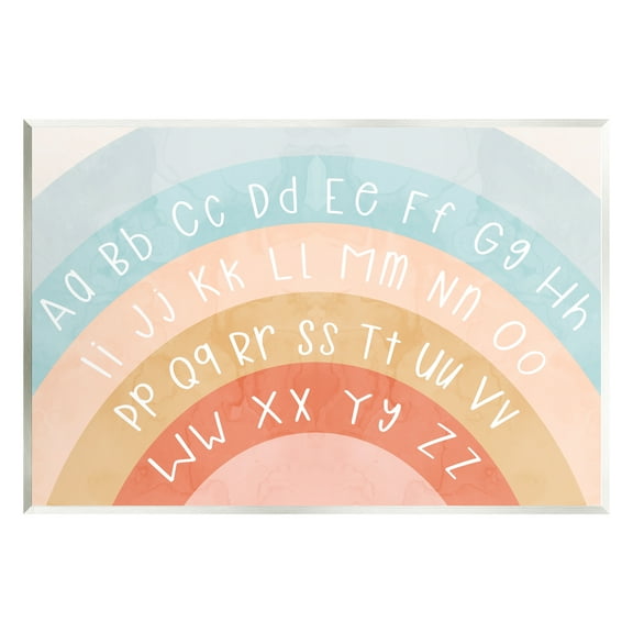 Stupell Industries Pastel Rainbow Alphabet Landscape Painting Unframed Art Print Wall Art, 15 x 10