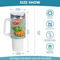 thumbnail image 3 of SKYSONIC 40 oz Pineapples Palm Trees Tumbler with Handle and Straw Lid, Insulated Cup Reusable Stainless Steel Water Bottle Travel Mug, 3 of 7