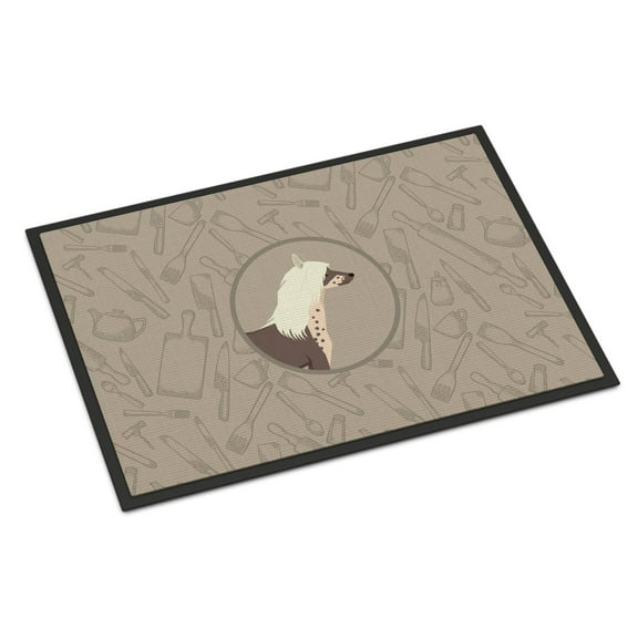 Carolines Treasures CK2178JMAT Chinese Crested In the Kitchen Door Mat Indoor Rug or Outdoor Welcome Mat 24x36 Doormat