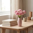 thumbnail image 5 of REGALWOVEN Small Ceramic Bud Modern Cylinder Vase, Matte Ribbed Decorative Flower Vase for Desktop, Shelf & Bathroom, Boho Pink 2.4"L x 2.4"W x 5.1"H, 5 of 6