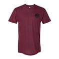 thumbnail image 1 of Circle Pocket Logo Triblend Track T-Shirt - Cranberry - Black Logo - Small, 1 of 1