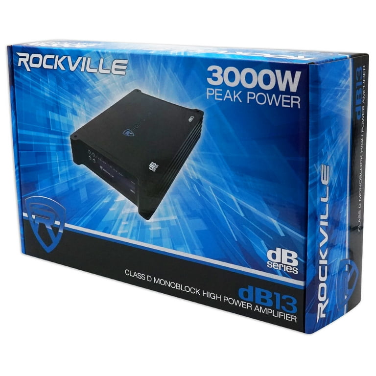 Rockville DB13 3000 Watt Peak/750w RMS Mono Ohm Amplifier, 59 OFF