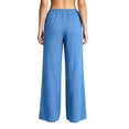 thumbnail image 5 of ClodeEU Women's Elastic High Waist Tassel Drawstring Wide Leg Pants, Casual Loose Trousers with Pockets Blue,Women's Plus L, 5 of 6