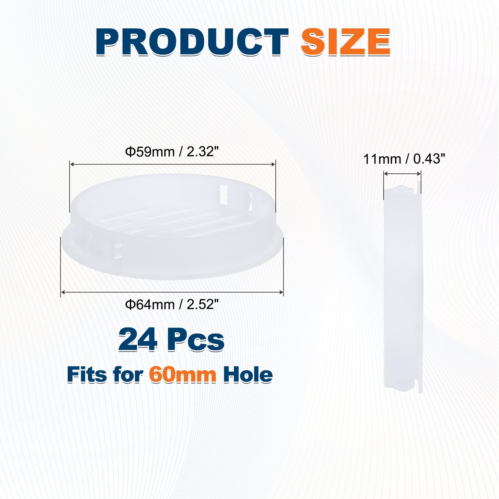 Uxcell 24 Pcs Round Soffit Vents (60mm / 2.36") - Plastic Louver Soffit Air Vent Cover Circular Air Mesh Screen Grille for Home/Bathroom/Wall/Ceiling/Cabinet, White
