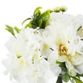 thumbnail image 2 of Enova Home Hydrangea Rose and Peony Mixed Silk Flower in Round Clear Glass Vase, 2 of 3