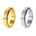 thumbnail image 5 of Rotatable Vertical Stripe Stainless Steel Fidget Ring for Women Men, Anxiety Mood Fidget Jewelry, 5 of 7