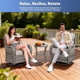 thumbnail image 4 of Jentlehouse 4-Piece Outdoor Swivel Chairs, Patio All-Weather Gray Wicker Rocker Glider Chairs with Beige Cushions for Balcony Poolside Deck Garden, 4 of 11