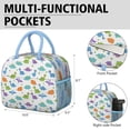 thumbnail image 6 of Womens White Colorful Dinosaurs Clovers Pattern Lunch Box for Work,Insulated Lunch Bag for Women,Loncheras Para Mujer,Leakproof Adult Lunch Bag for Work,Beach,Travel,Picnic,Camping, 6 of 7