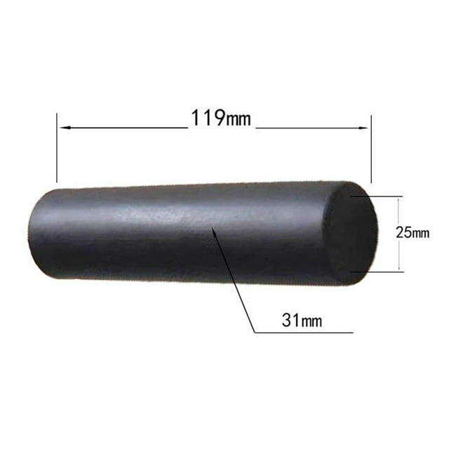 2Pcs Wheelbarrow Rubber Handles, Round Tubes Black Replacement Handles 119 x 25mm