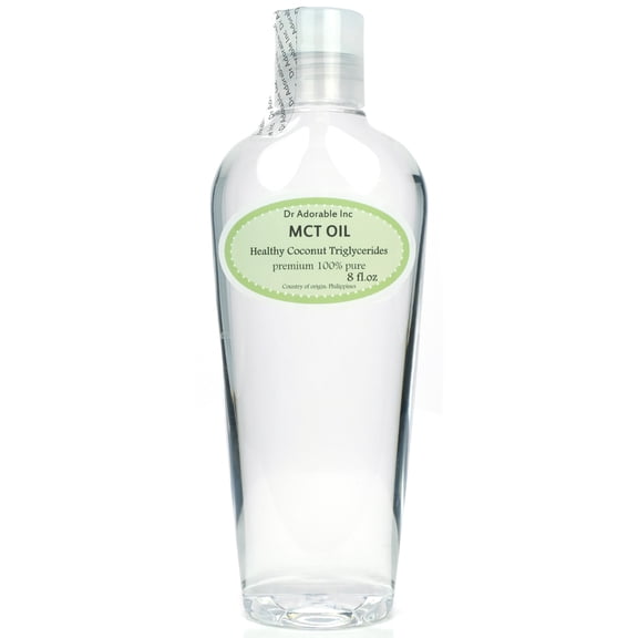 Dr Adorable - 8 oz - MCT Oil - 100% Pure Premium Organic Medium-Chain Triglyceride Coconut Oil