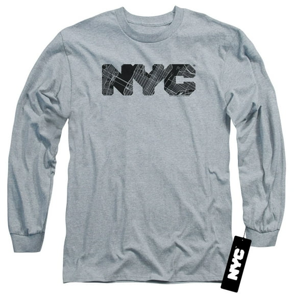 New York City - Nyc Map Fill - Long Sleeve Shirt - XXX-Large