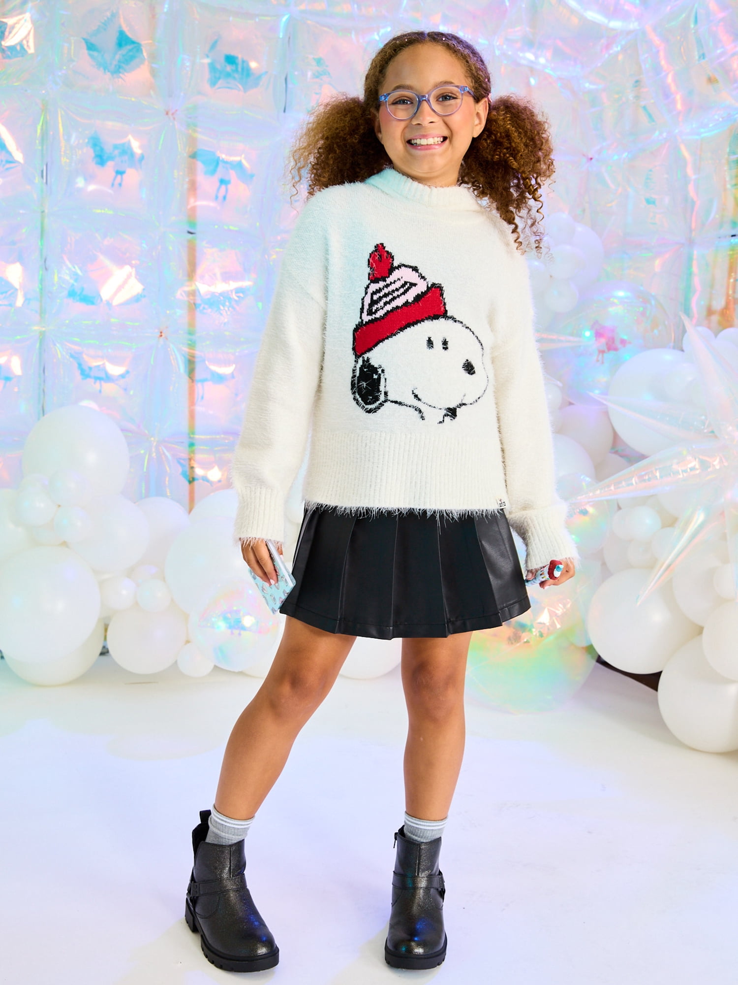 Justice x Snoopy Girls Hooded Sweater, Sizes XS - XLP