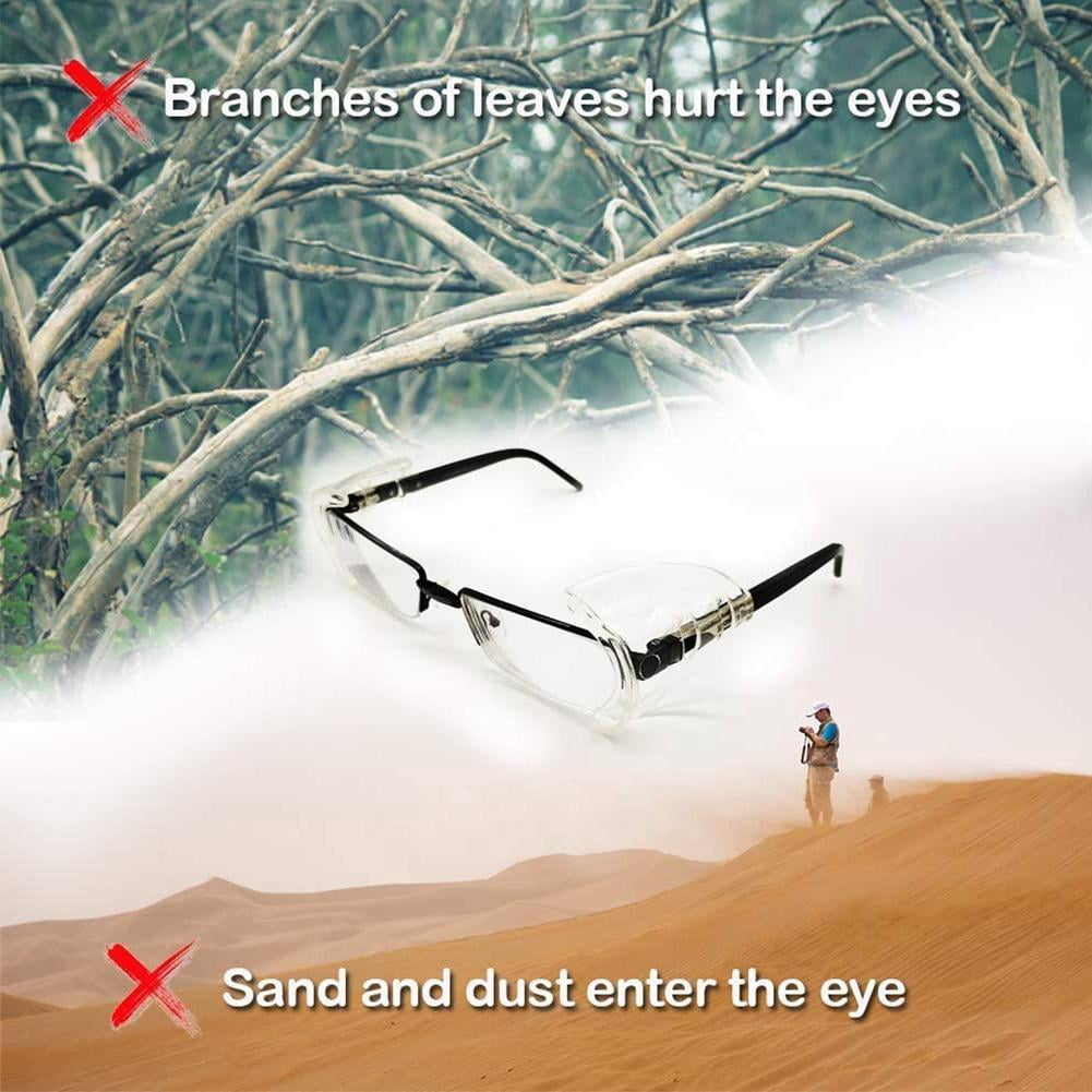 1 Pair Universal Flexible Side Shields Clear Safety Glasses Goggles Eye Protection J7B4