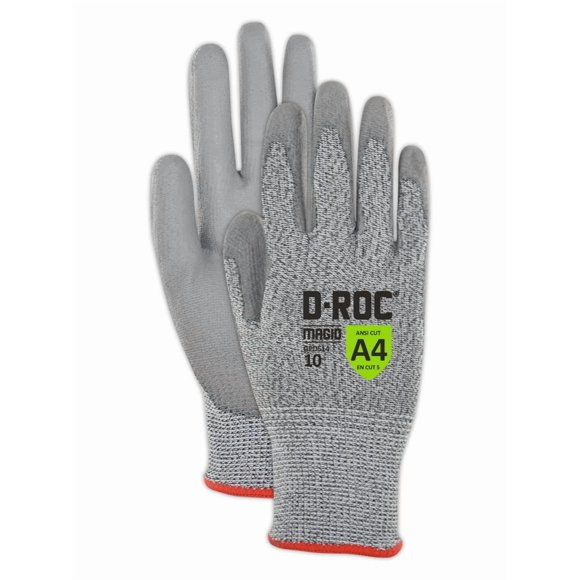 MAGID D-ROC ANSI A4 Hyperon Blended Polyurethane Coated Work Gloves, 12 Pairs, Size 10/XL, GPD514