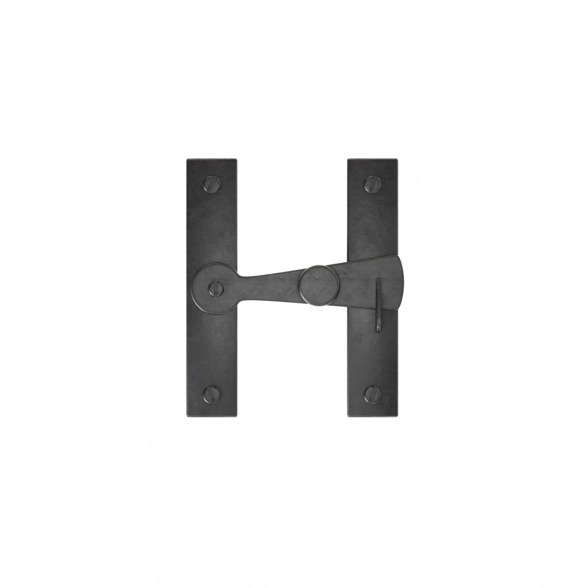 Renovators Supply Black Door Lock Flip Latch 3" L H Flush Mount Wrought Iron Flip Latches forCabinet, Farmhouse Barn Door or Fence Gate Hardware Locks w/Screws Pack of 2