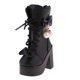 thumbnail image 1 of Botas de Muñeca Yotijar de Cuero PU con Cordones para Lolita de 60 cm Negro, 1 of 10
