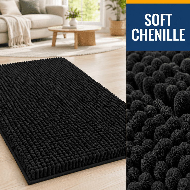 Black Rugs Black Rectangular 30