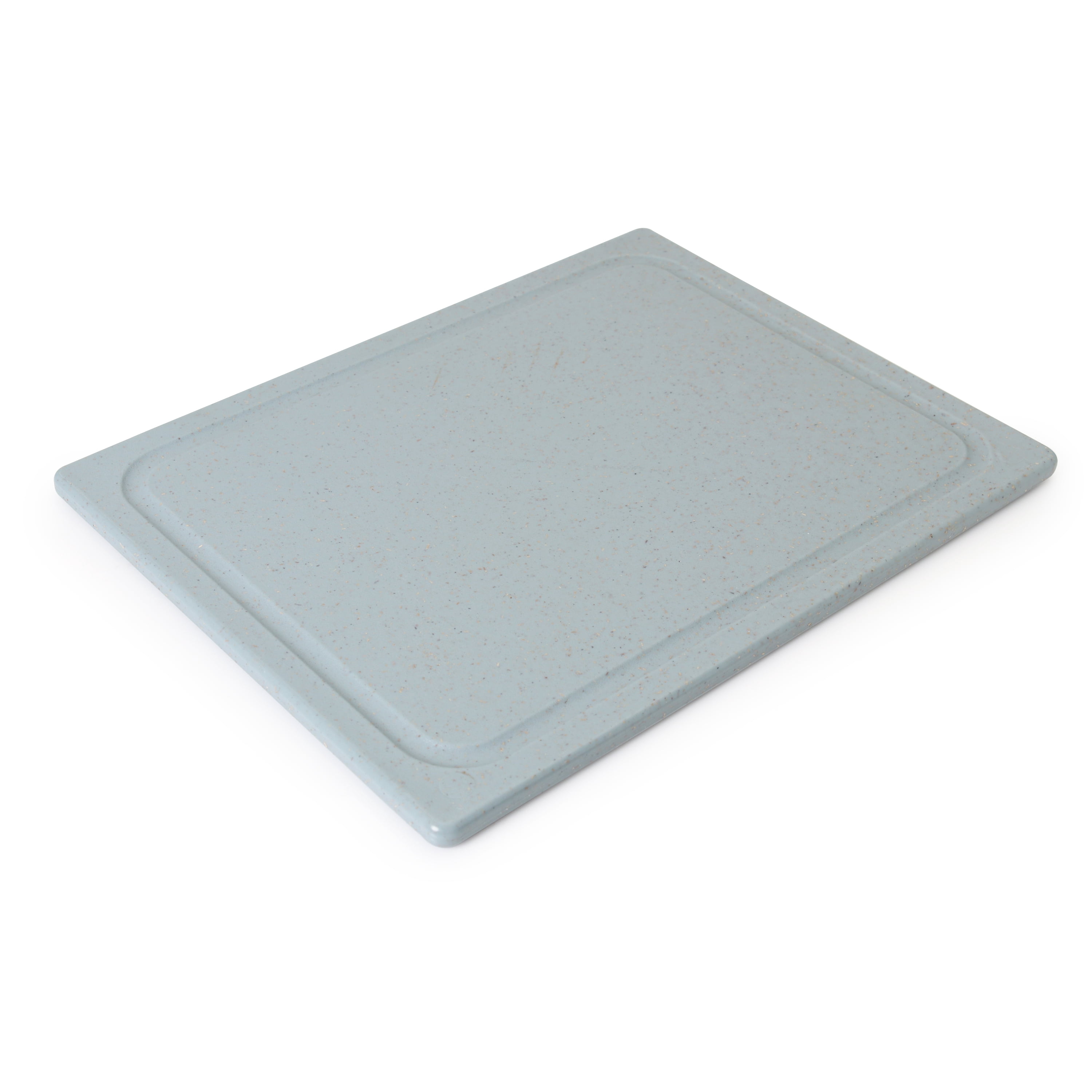 Dexas 10 x 13 PolyFlax Cutting Board with Juice Well in Smoke Blue with Flax
