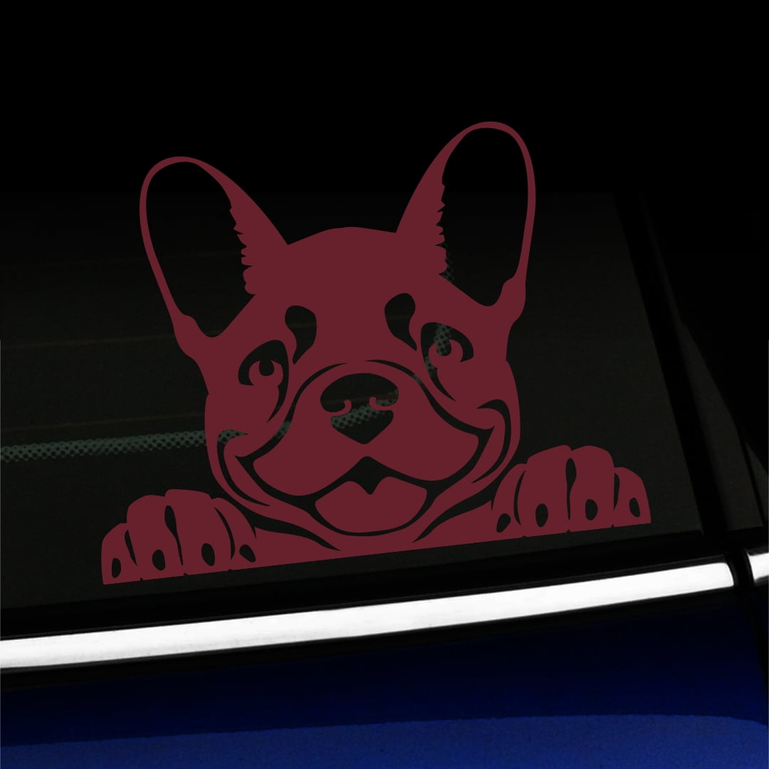 Peeking Frenchy - French Bulldog - Vinyl Car Decal - Choose Color - [BURGUNDY] - Walmart.com