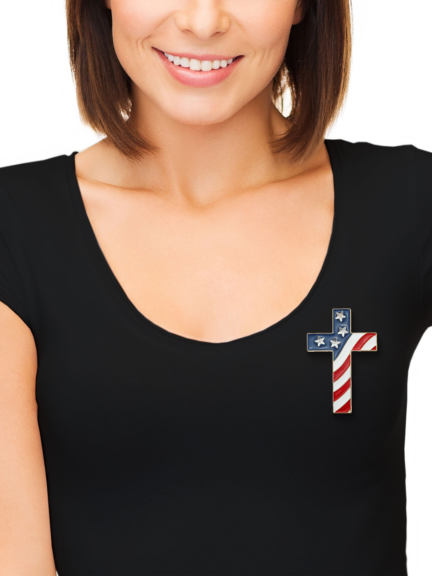 Way to Celebrate Americana Patriotic Cross Pin