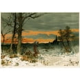 thumbnail image 2 of John Mazzanovich 14x11 Black Ornate Wood Framed Double Matted Museum Art Print Titled: Winter, 2 of 5