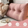 thumbnail image 5 of Lovote Headboard Wedge Pillow King Size, Delicate Embroidery Triangular Reading Pillow - Ergonomic, Removable Cover w/ Side Pocket Backrest Bolster Pillows, Pink, 5 of 6
