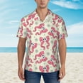 thumbnail image 2 of Fuzoiu Bow With Sugar Skull Print Hawaiian Shirt for Men, Summer Beach Casual Short Sleeve Button Down Shirts, Men’s Beach Summer Shirts with Pocket,XX-Large, 2 of 7