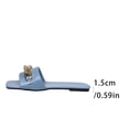 thumbnail image 5 of Wensltd Women's Square Toe Flat Sandals with Metal Chain Summer Casual Fashion Sandals for Daily Outdoor Wear Blue, 5 of 9