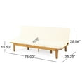 thumbnail image 6 of GDF Studio Riebe Outdoor Acacia Wood Convertible Daybed with Cushion, Teak and Beige, 6 of 8