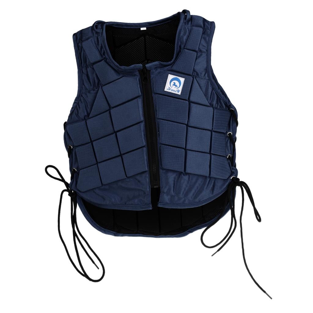 Kids Adjustable Horse Riding Vest Eventing Equestrian Body Protector Blue CS 