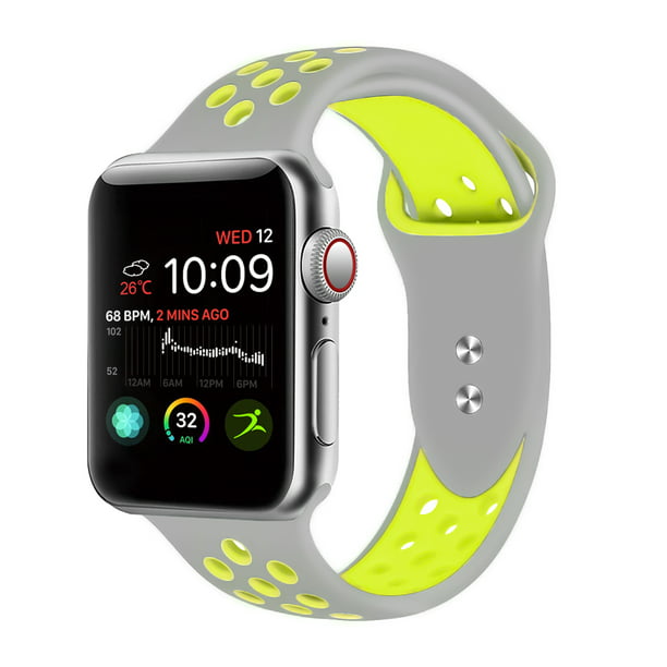 Apple Watch Band 38MM 40MM 42MM 44MM, Silicone Sport Bands, Breathable  Silicone Replacement Watch Strap for Apple Watch Series 1, 2, 3, 4, 5 S/M &  M/L