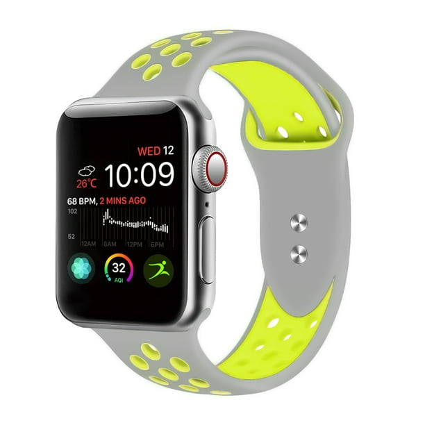 Apple Watch Band 38MM 40MM 42MM 44MM, Silicone Sport Bands, Breathable Silicone Replacement Watch Strap for Apple Watch Series 1, 2, 3, 4, 5 S/M & M/L