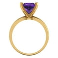 thumbnail image 4 of 2.5 ctw Solitaire Anniversary Ring for Women | Princess Cut Natural Amethyst | Hyperallergenic Solid 18K Yellow Gold, 4 of 5