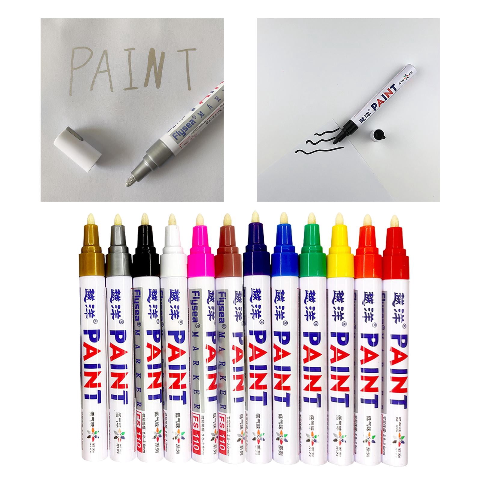 FVDPWYE 12 Pieces Permanent Paint Marker Pen 4.5mm Waterproof Art Scratch Repair for for
