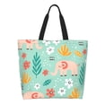 thumbnail image 1 of Disketp Elephant and Flowers Bolsa Tote Estampada para Mujer, Bolso de Hombro y de Mano para Compras y Viajes, 1 of 8