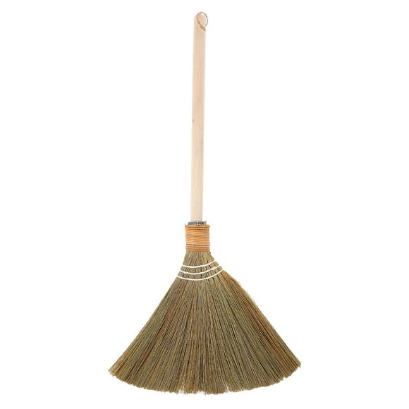 KAKOWELY vietnamese broom Natural Whisk Sweeping Broom Traditional Vietnamese Corn Broom with Wooden Handle Floor Cleaning Tool for Courtyard, Garage, Lobby, Garden