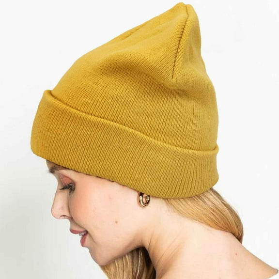 gbyLJF Womens Knitted Winter Hat Solid Color Slouchy Beanie Warm Thicked Lined Beanie Unisex