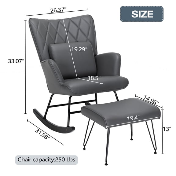 Soft - cushioned Rocking Chair / Used in Living Room or Nursery / Offer a Gentle Rock