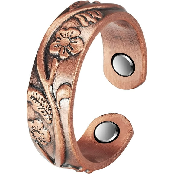 Wollet Magnetic Pure Copper Ring for Women Jewelry,2.3 inches Mother's Day Valentine's Day Gift