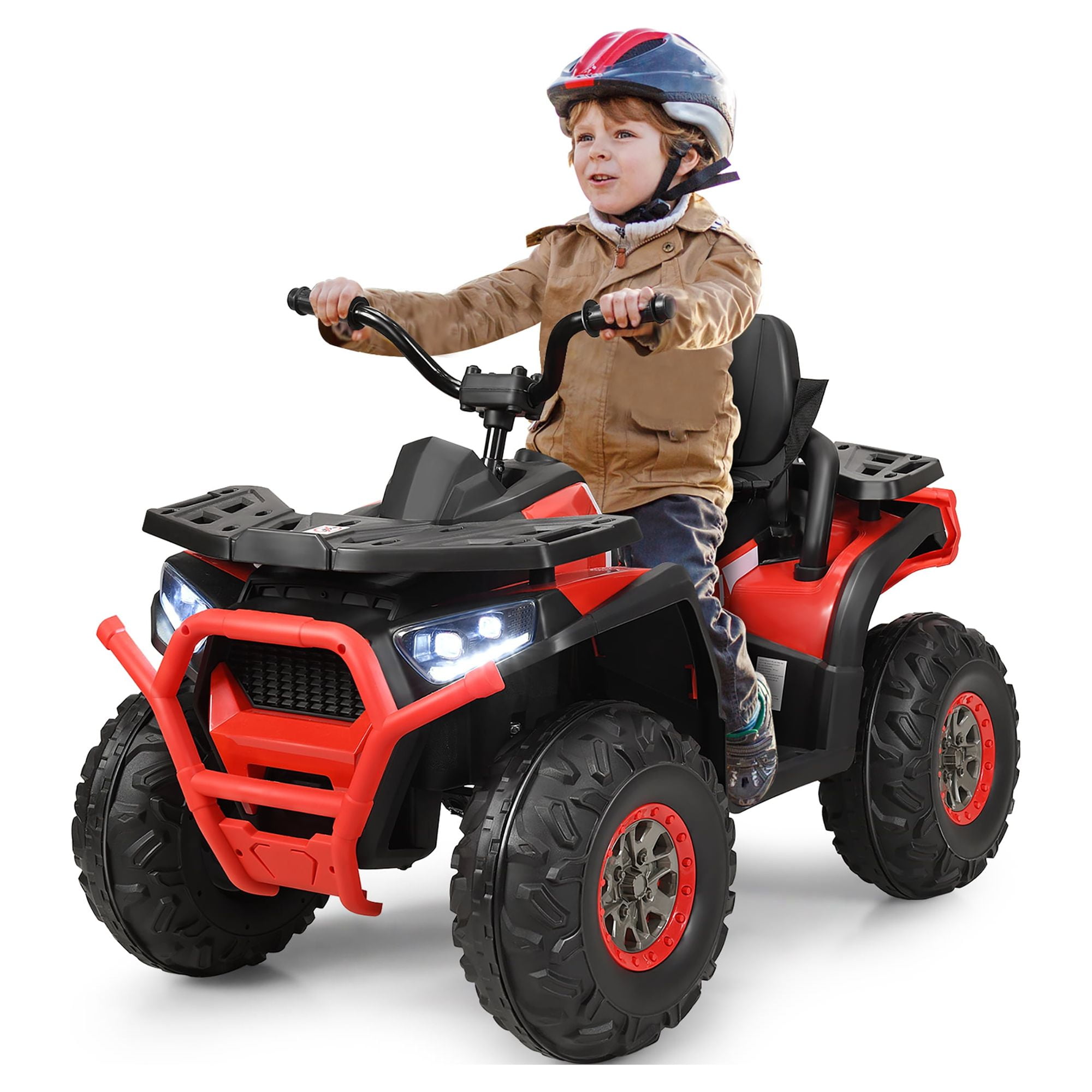Costway 12V Kids Electric 4-Wheeler ATV Quad 2 Speeds Ride On Car w/MP3&LED Lights Red