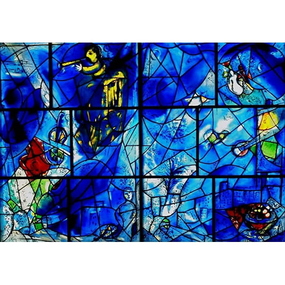 Iconic Arts Laminated 20x14 Poster: Marc Chagall - America Windows Vitrage Window for Art Institute of Chicago, 1977