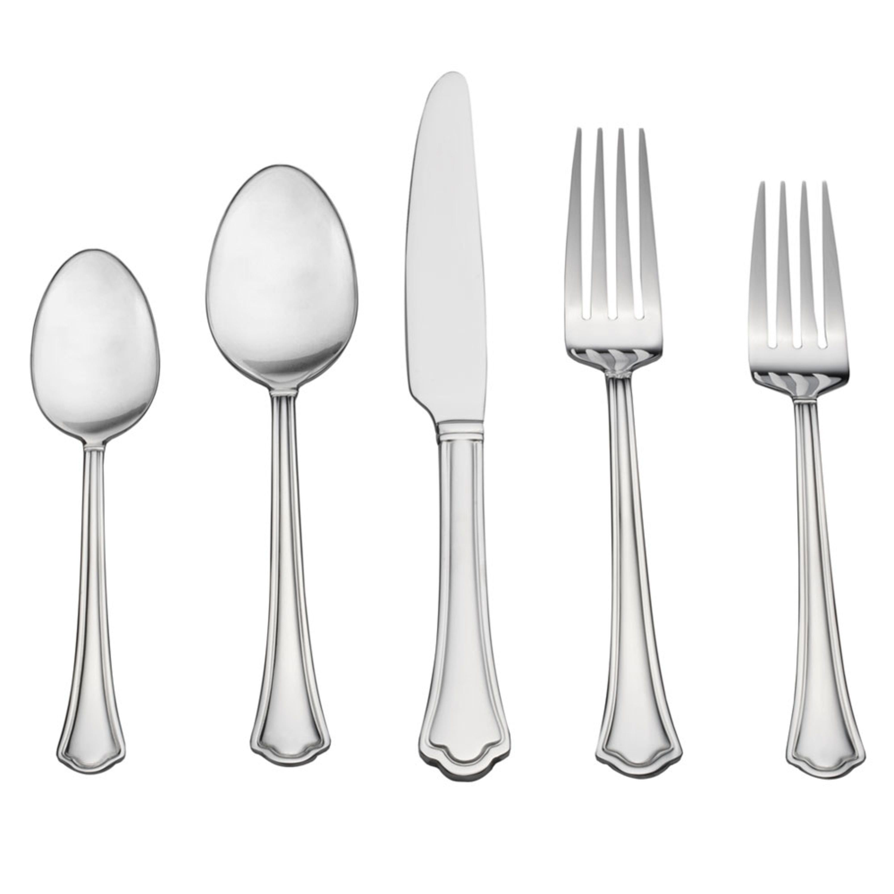 Service for 8 Pfaltzgraff 5077857 Wheels Frost  44-Piece Stainless Steel Flatware Set with Serving Utensil Set 