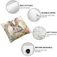 thumbnail image 4 of Heduofu Spring Easter Pillow Covers Bunny Floral Wreath Easter Pillow Case Pink Flowers Throw Pillow Covers Cotton Linen Cushion Case for Living Room Couch Sofa White, 4 of 6
