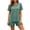 Army Green, variant on Antinious Women Solid Crewneck Short Sleeve Night Shirts Elastic Waist Sleep Shorts Versatile Pajama Set
