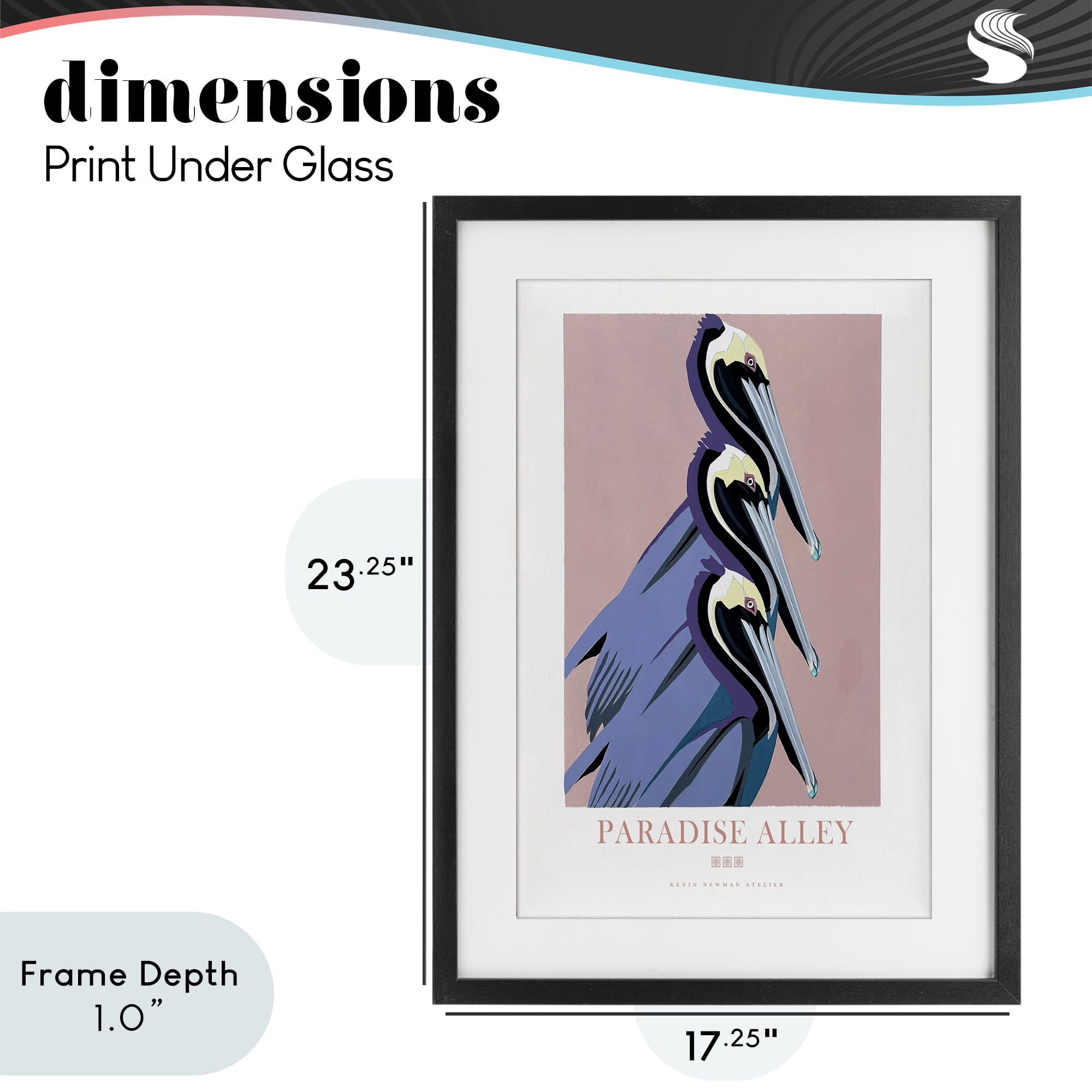 Stupell Industries Paradise Alley Pelican Trio Black Framed Print Under Glass, design by Jadei Graphics