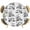 Black, variant on Round Table Cover 55-60 Inch Blue Fruit Waterproof Reusable Table Cloth Round Fitted Vinyl Tablecloth with Elastic Edged for Parties Outdoors, Vintage Plant Nature Botanical Flower Floral